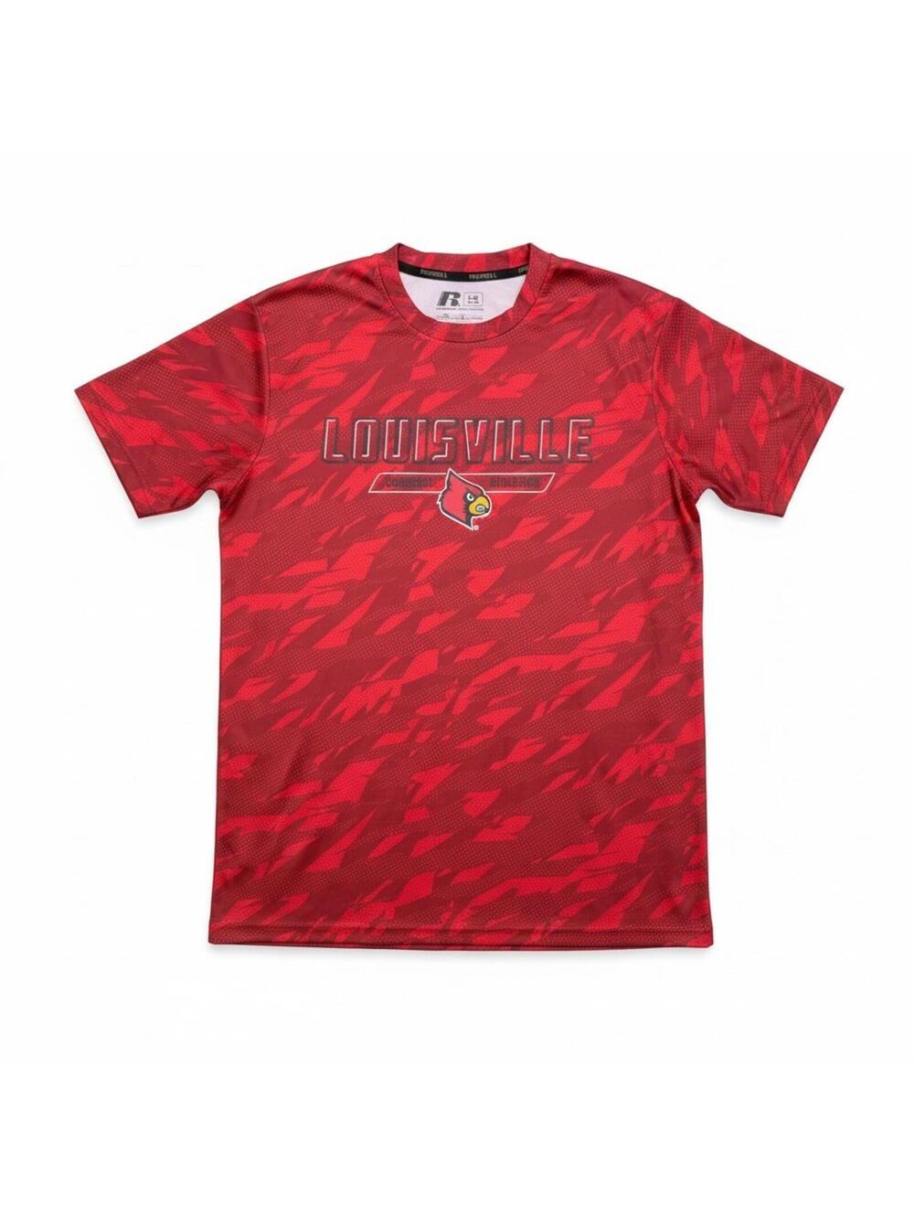 Russell Louisville Cardinals Shirt Mens Large Red Performance Athletic NCAA Tee